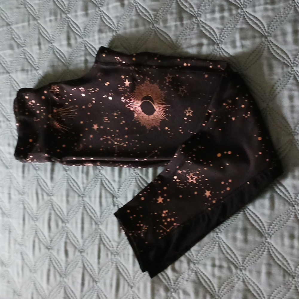 2 for $8 Girl's active wear,Old Navy,  size L(10-12), black/gold moon and stars.